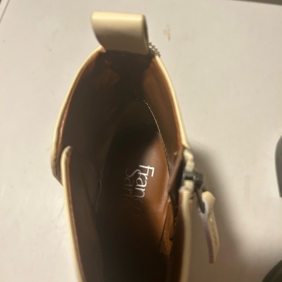 Franco Sarto ivory color leather ankle boots 1.5” block heels various sizes NWT - Picture 6 of 7